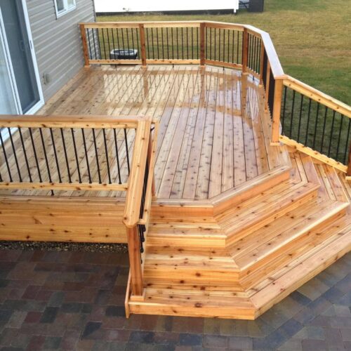 new wooden porch